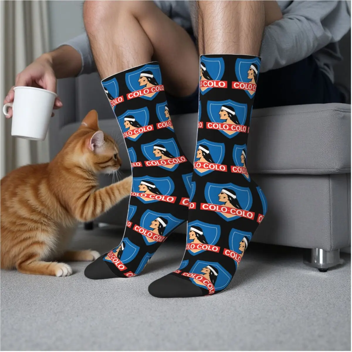 جوارب Social Y Deportivo Colo-Colo جوارب Harajuku فائقة النعومة لجميع المواسم جوارب طويلة إكسسوارات هدية عيد ميلاد للجنسين #1