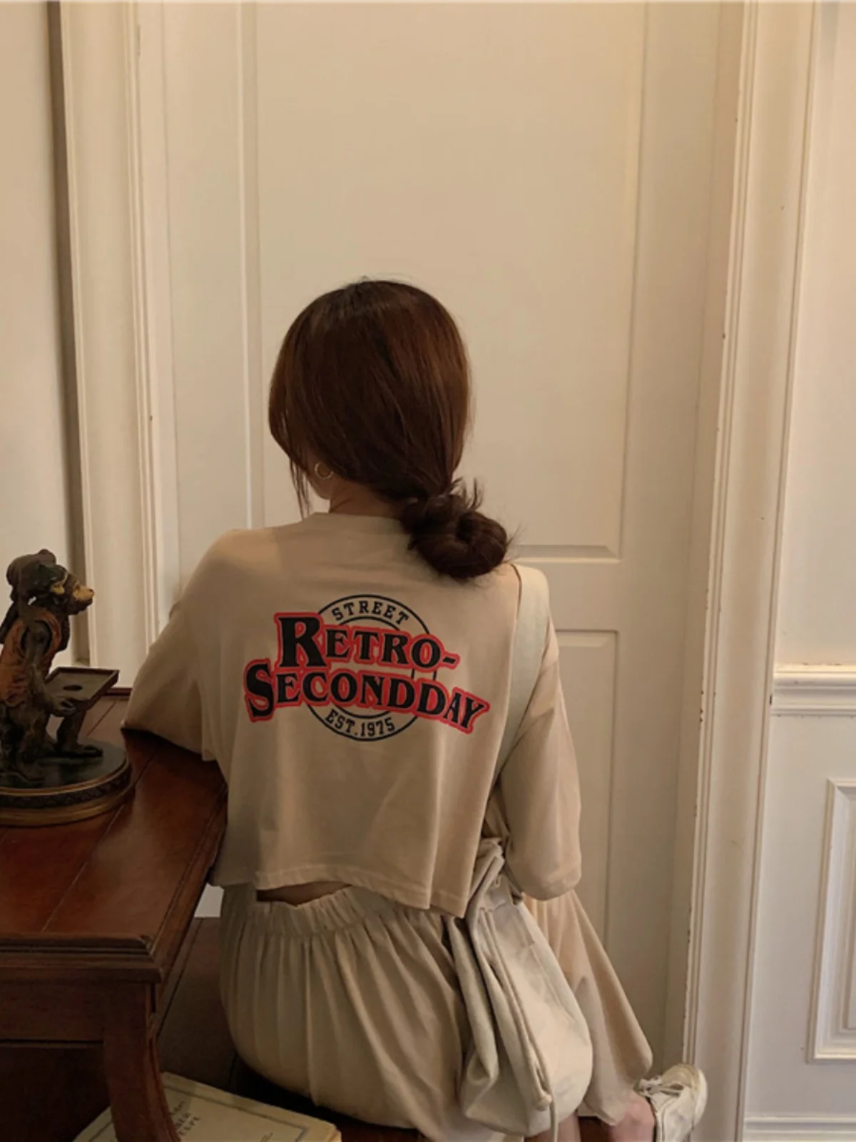 Été 2024 coréen Sle T-shirt Dr surdimensionné femmes Faion Fre genou longueur jupe une pièce ronde Ne ort Sve