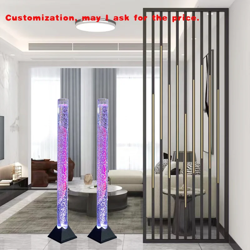 custom.RGB Color Changing Bubble Lamp Aqua Columns with Plastic Fish