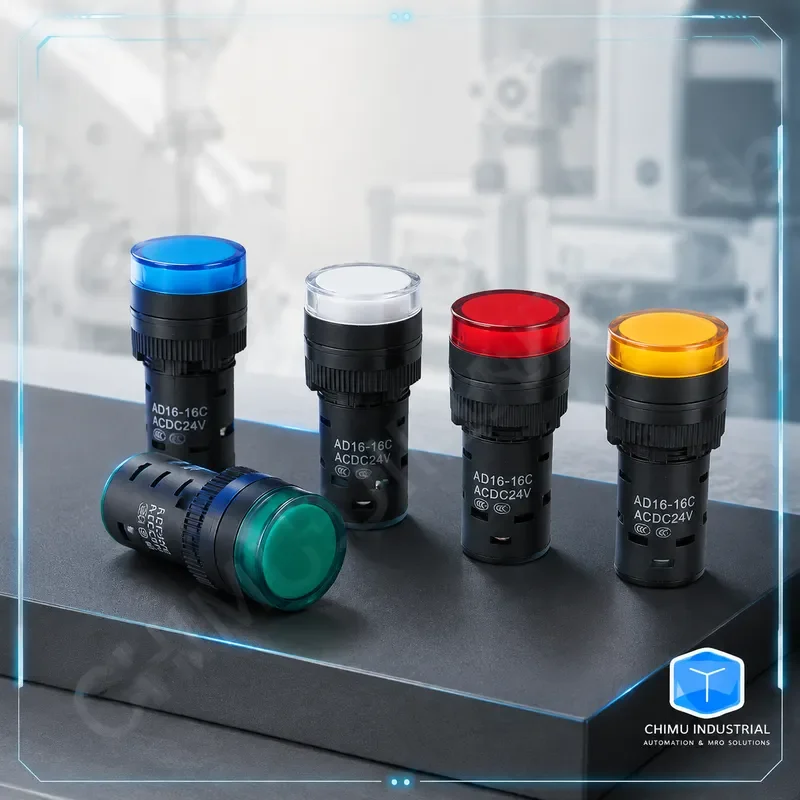 【CHIMU INDUSTRIAL】 for AD16-16C LED Power Indicator Light Red Green Yellow High Brightness Signal Lamp DC24V AC220V 380V