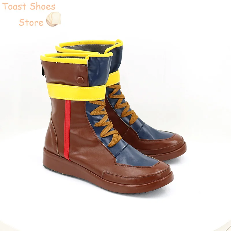 Jogo Pretty Derby Mayano PU Couro Sapatos Cosplay, Top Gun Boots, Halloween e Carnaval Costume Prop