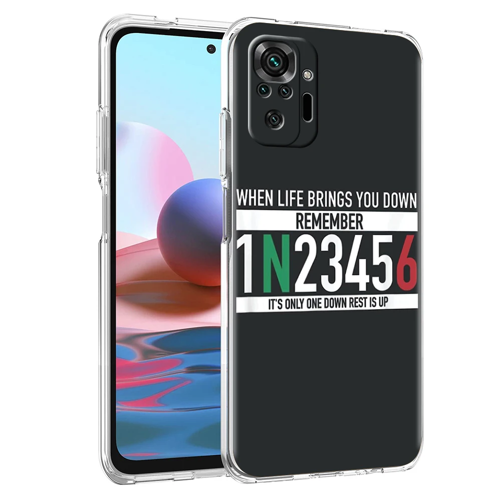 1N23456 Motorcycle Phone Case Cover for Redmi Note 10 11 11T 7 8 8T 9 K40 Gaming 9A 9C Pro Plus Transparent Silicone Shell Bag