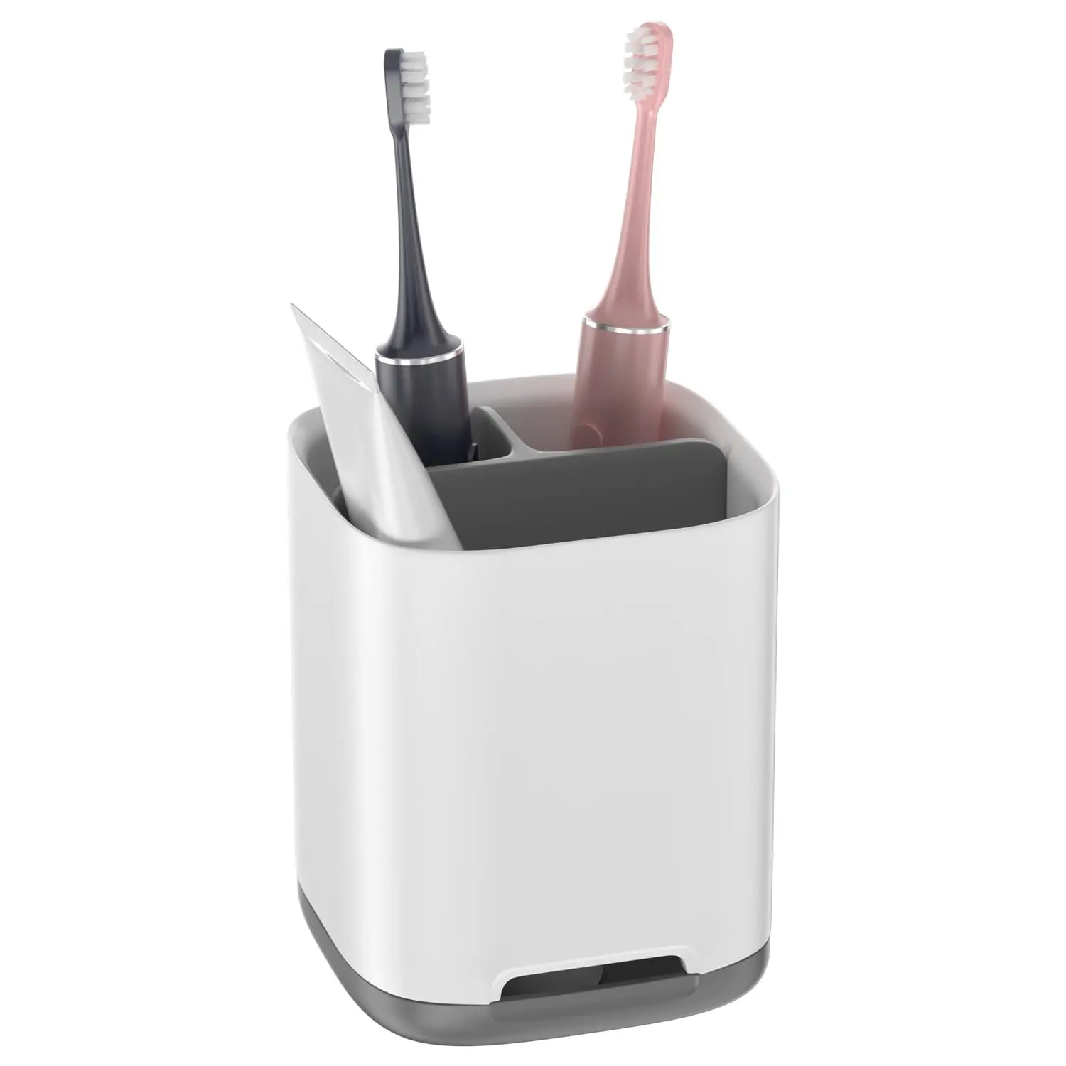 

Toothbrush Holder, Toothpaste Holder with Anti-Slip Bottom 3 Slots, Electric Toothbrush Holder for Bathroom, Made of PP