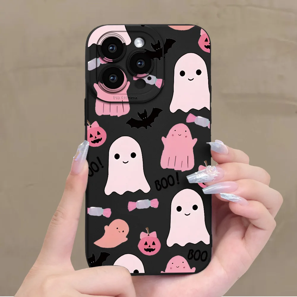 

Cute Halloween Ghost Pattern Phone Case For Samsung Galaxy S23 S25 S24 Ultra S22 S21 FE Plus A54 A55 A53 A16 A35 A34 A33 Funda
