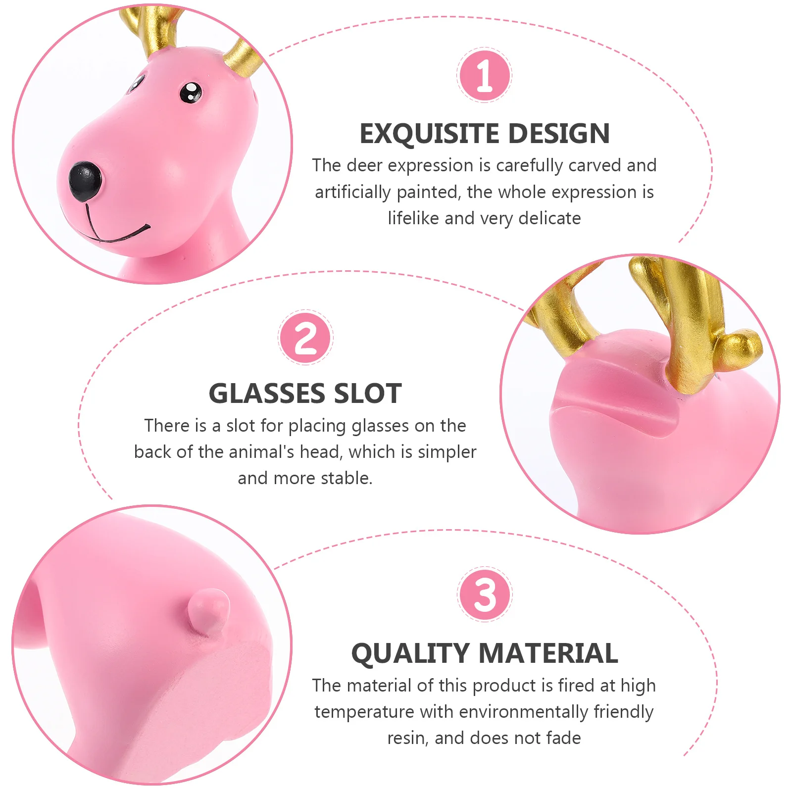 

Eyeglasses Frame Deer Shaped Glasses Rack Creative Design Desktop Decor Not Easy to Fade and Deform Unique Gift Idea