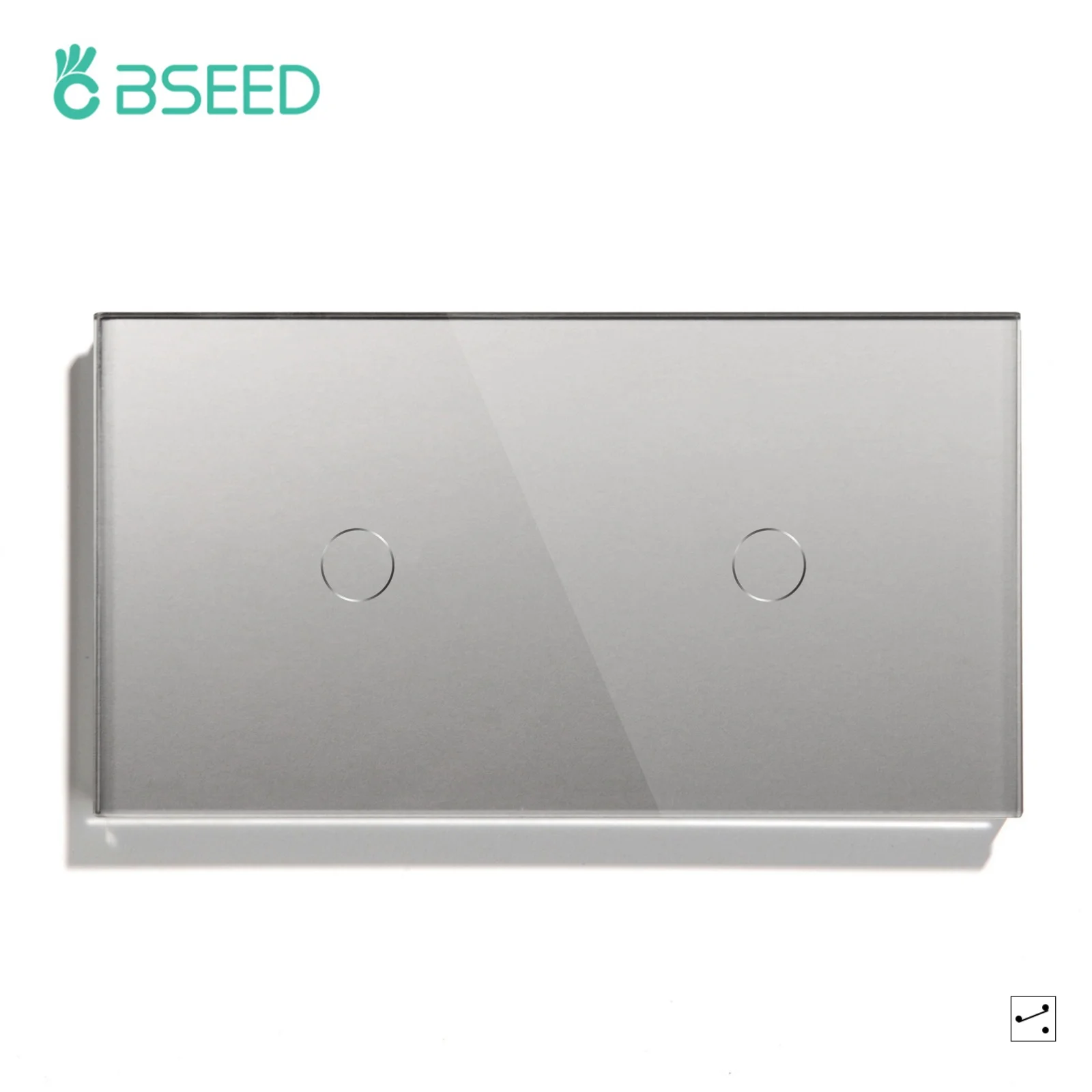 Bseed EU-Standard 1/2-Gang 2/3-Wege Touch-Lichtschalter Schwarz Weiß mit Kristallglas-Panel Wandschalter für Treppenbeleuchtung