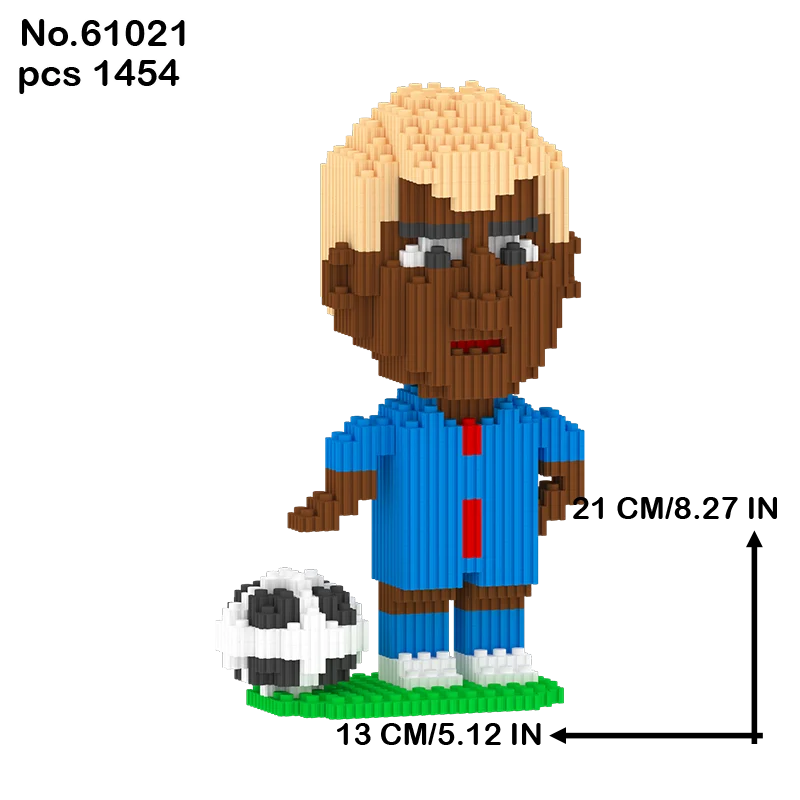 Estrela de futebol personagem série modelo pequenas partículas blocos de construção crianças quebra-cabeça blocos de construção brinquedo presente