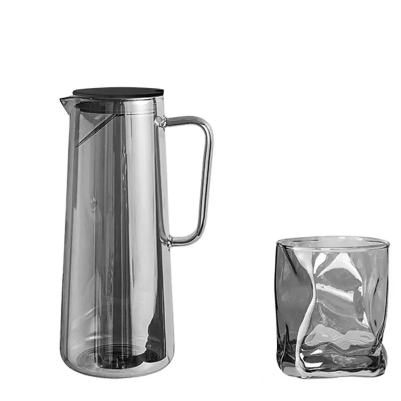 Light Luxury Transparent Glass Tea Set Wedding Birthday Party Juice Drink Pot Nordic Household Water Cup Cold