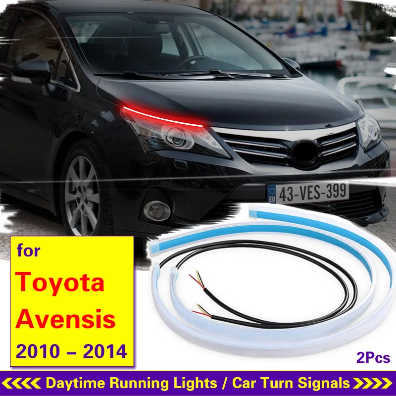 

For Toyota Avensis 2010-2014 Daytime Running Light Strip Flexible Waterproof Led Signal Light Headlight DRL Start-Scan Flow Lamp