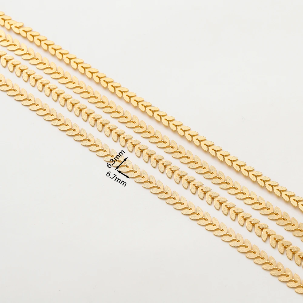 1Meter 14K/18K Gold Color Plated Brass Leaves Leaf Chains Necklace Chains for DIY Bracelet Jewelry Making Findings Accessories
