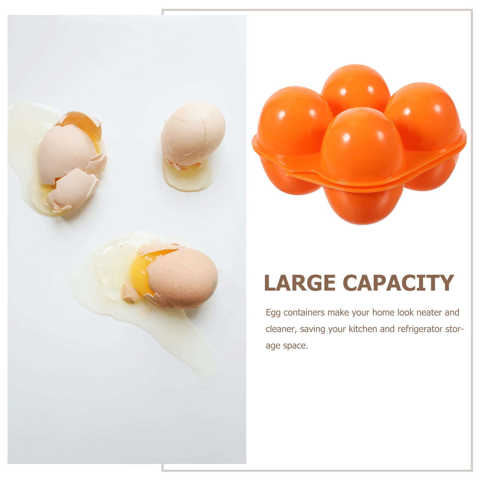 

2Pcs Waterproof Egg Holder Durable Plastic Organizer Large Capacity Egg Storage Box Refrigerator Kitchen Organizer