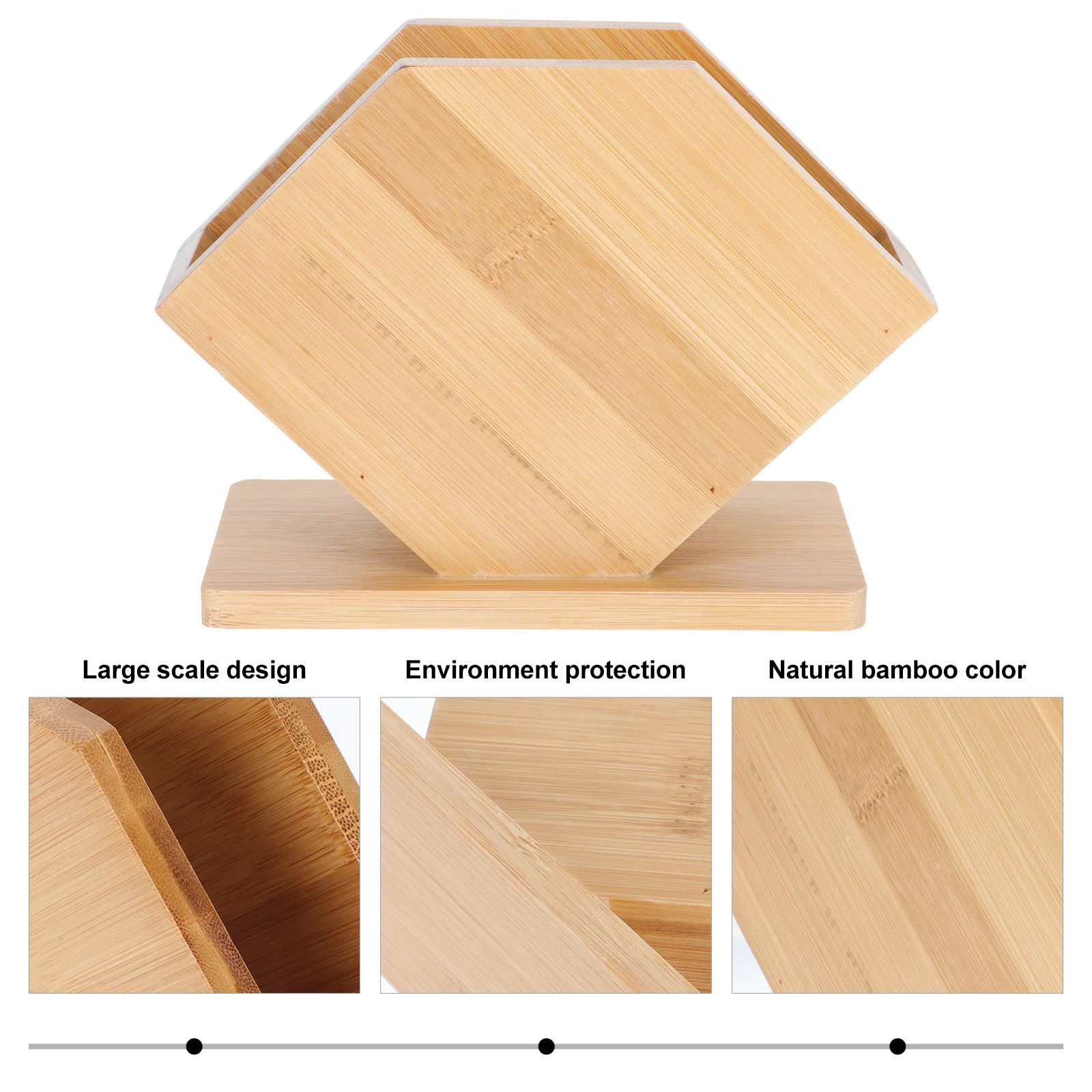 

1Pcs Bamboo Color Tissue Holder Elegant Napkin Box Large Capacity Dining Table Kitchen Napkin Rack Decorative Storage