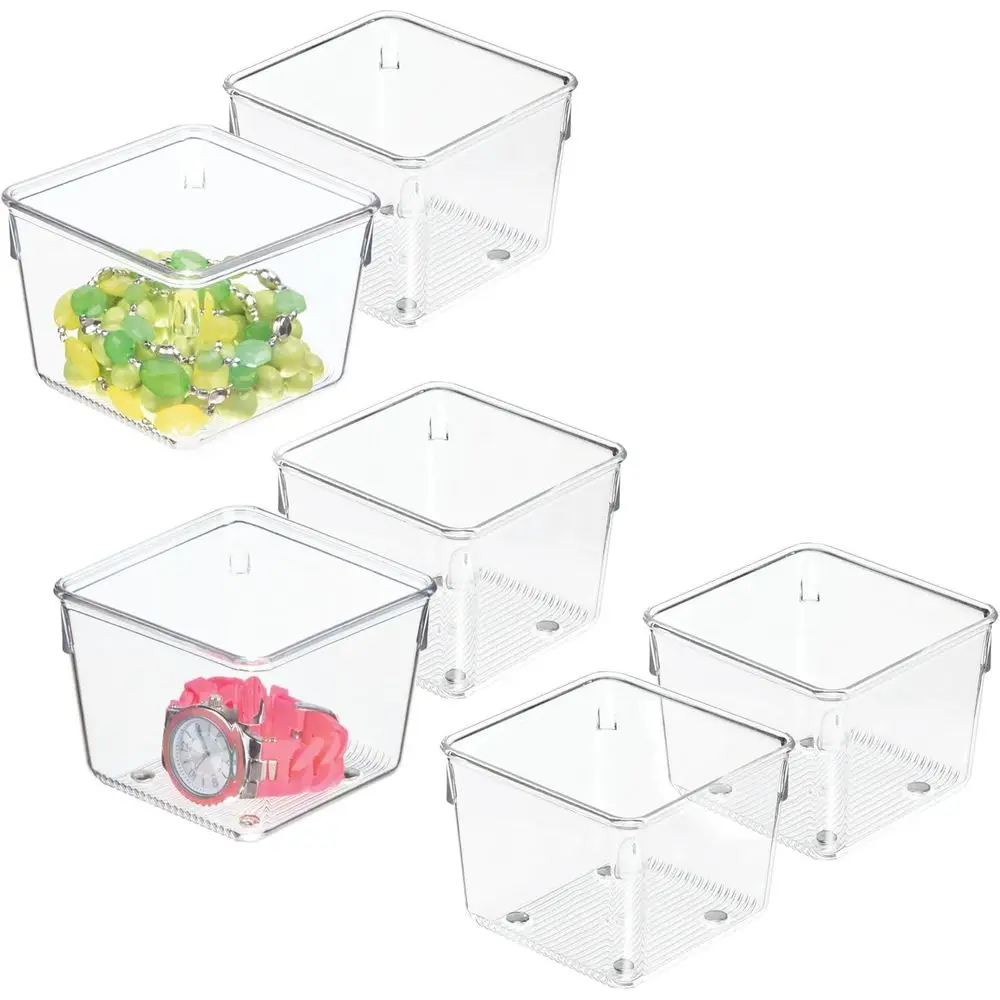 

Пластиковые органайзеры-корзины для хранения – для кухни, ванной и рабочего стола – набор из 6 штук – прозрачные