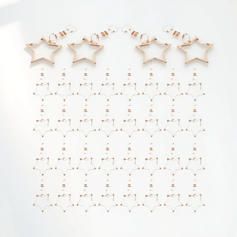 

60pcs Five-Pointed Star Keychain Lobster Clasp Swivel Snap Hook Metal Diy Pendant Buckles For Craft Lanyard Key Rings Bulk Alloy