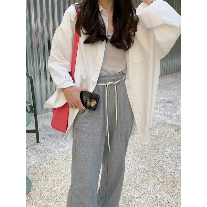 2025 Korean Style Long-sleeved Boyfriend Style Shirts for Women Spring and Autumn Sun Protection Clothes Loose Versatile Shirts