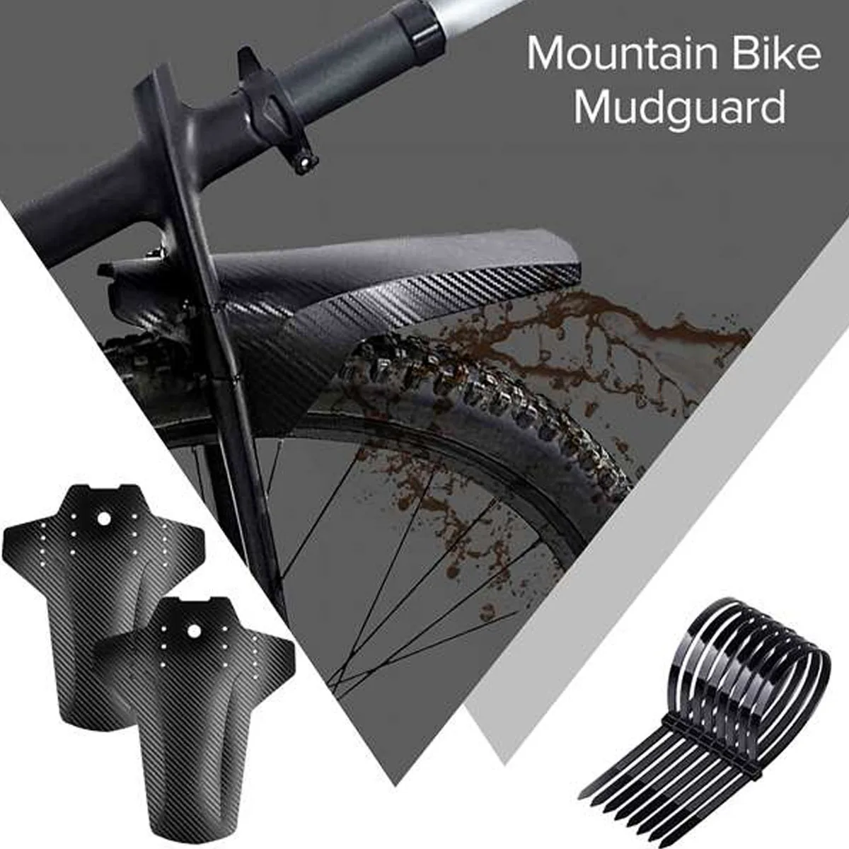 Front and Rear Mountain Bike Fender, MTB Mud Guard, Adjustable Fenders, Fits 26 \