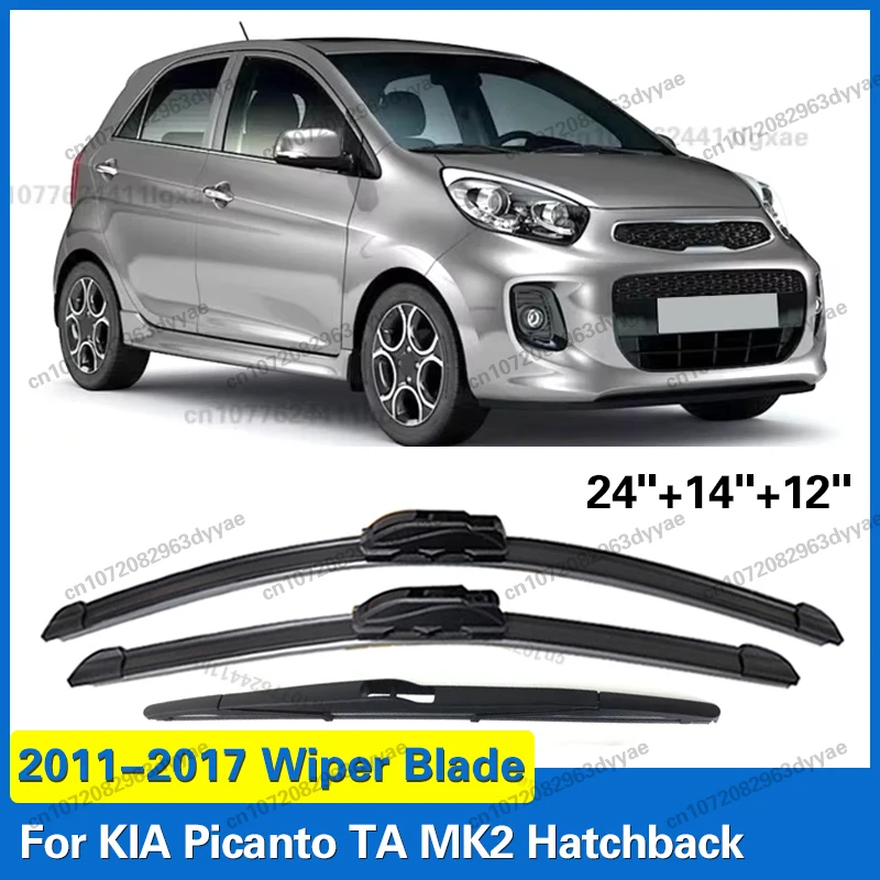 

3Pcs Car Wiper For KIA Picanto TA MK2 Hatchback 2011-2017 Front Rear Wiper Blades Brushes Auto Accessories 2013 2014 2015 2016