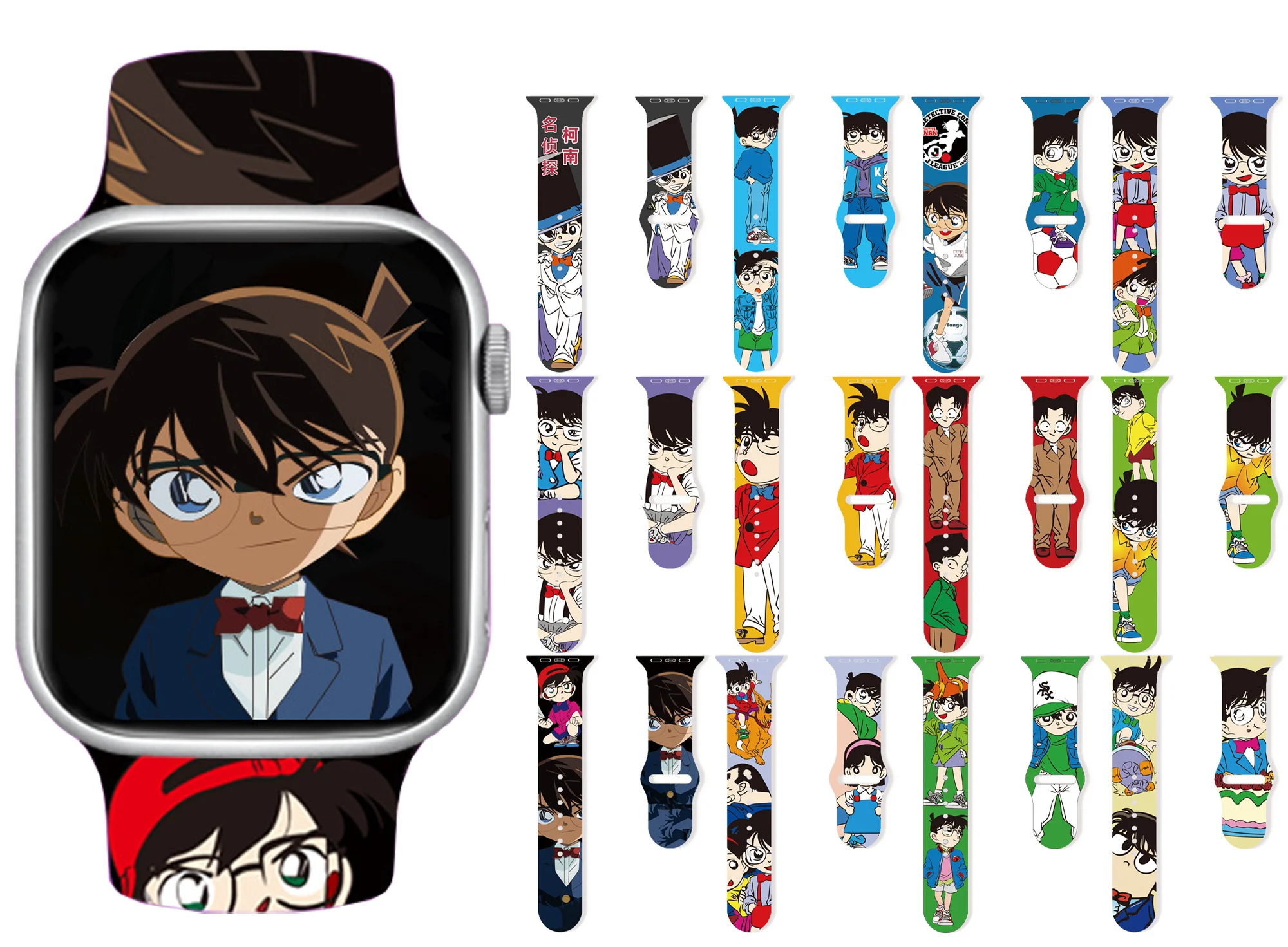 

Силиконовый ремешок для часов Detective Conan для Apple S8/7/6/5/4/3/2/SE