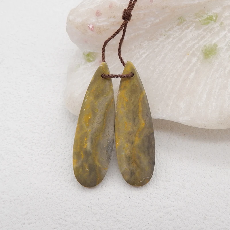 Natural Bumble Bee Stone Earrings For Women 35x10x4mm 4.7g Semiprecious Fine Jewelry Accessories Factory Direct New Arrival 2024