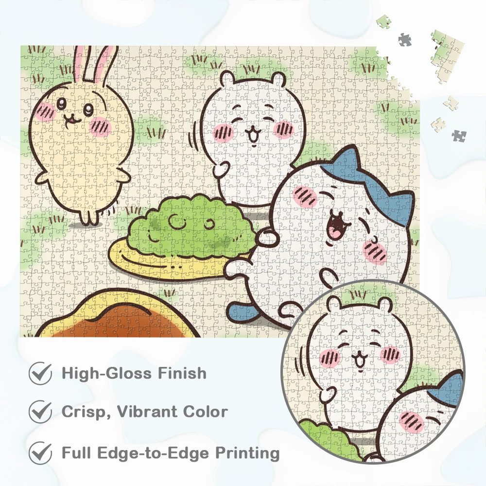 Chiikawa Hachiware Usagi 퍼즐 MINISO 만화 DIY 대형 퍼즐 게임 장난감 선물 클래식 Sanrio 캐릭터 만화 장난감 취미