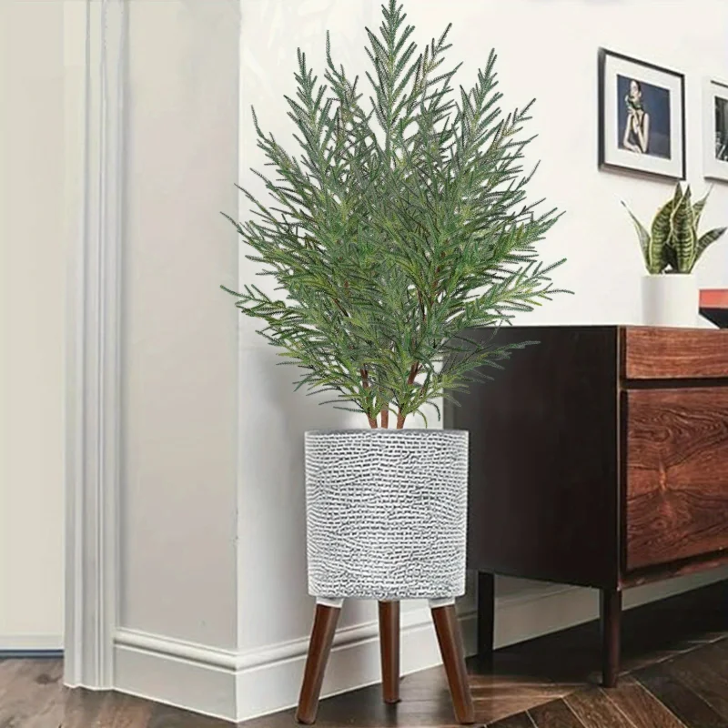 قطعة واحدة من فرع صنوبر نورفولك نابض بالحياة - مثالي لأشجار عيد الميلاد الصغيرة للمطبخ والديكور الخارجي نبات صناعي واقعي للداخل #5