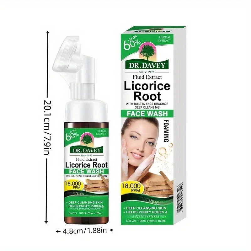 فقاعة موس منظف الوجه Licorice Root Foam Cleanser منظف الفقاعات منظف مرطب للوجه للرجال والنساء يمكن تنظيفه وليس ضيقًا #5