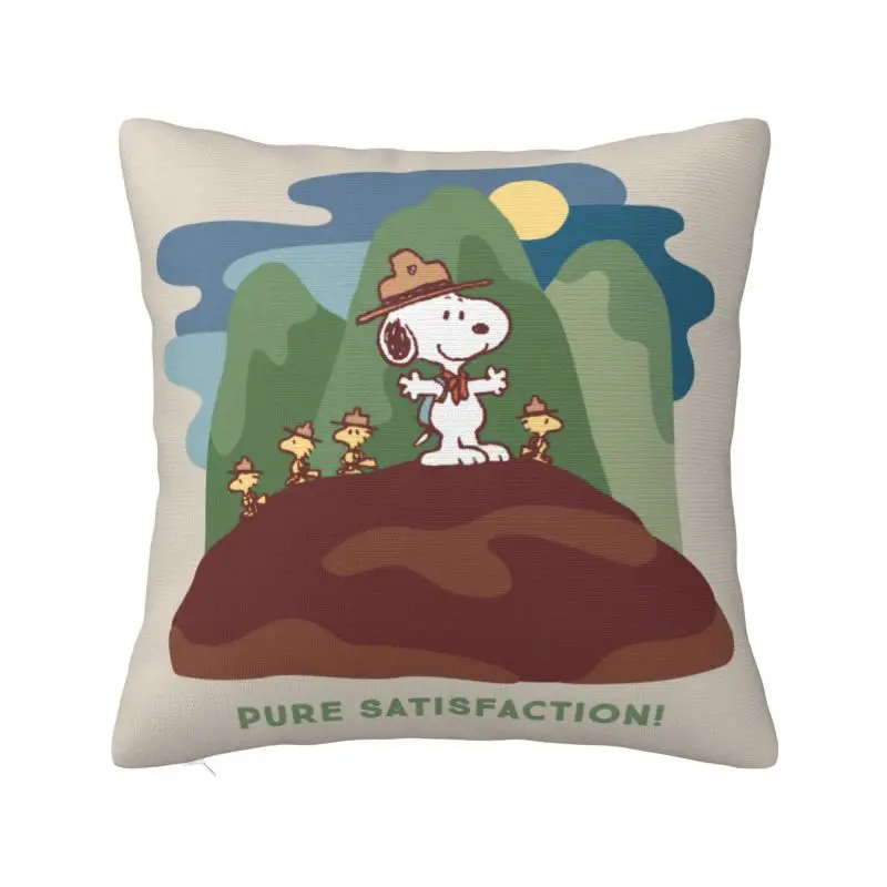 Custom Modern Cute Cartoon Snoopy Cushion Cover 40x40 Cm Velvet Polyester Throw Pillow Case For Sofa ChairHome Decor Pillowcase