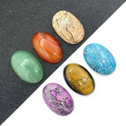 Natural Stone Cabochon CAB Oval Beads Agate Tiger Eye Aventurine Beads for Jewelry Making Ring Cabochon DIY Jewelry Accessories