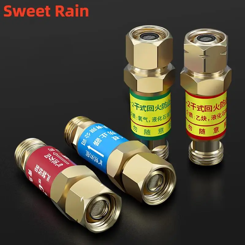 

1 Pcs Flashback Arrestor Check Valve Flame Buster Oxygen Acetylene HF-2 for Pressure Regulator Mount Gas Welding Cutting