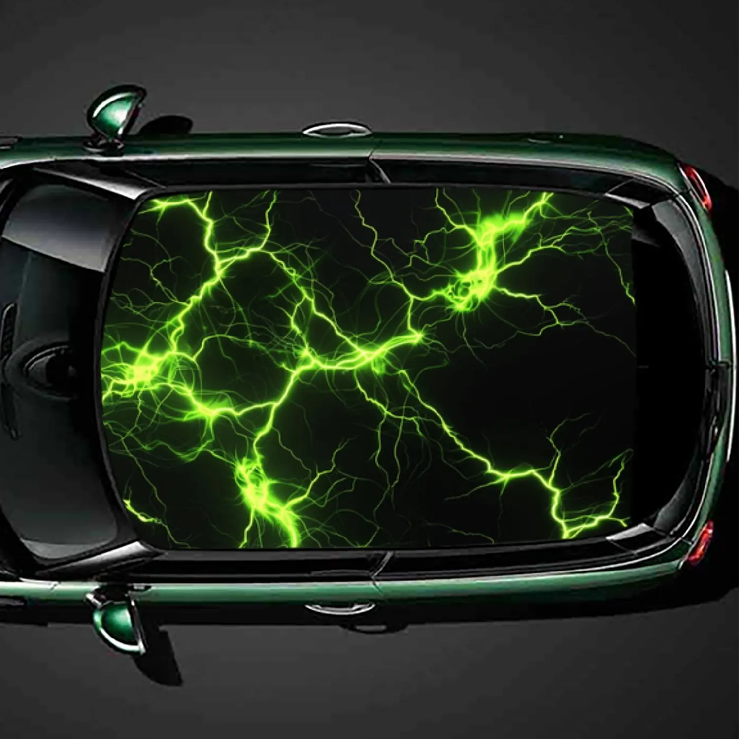 

Флуоресцентная молния ПВХ наклейка на крышу автомобиля, самоклеящаяся водонепроницаемая автомобильная виниловая наклейка, защитные наклейки для украшения автомобиля, легко я