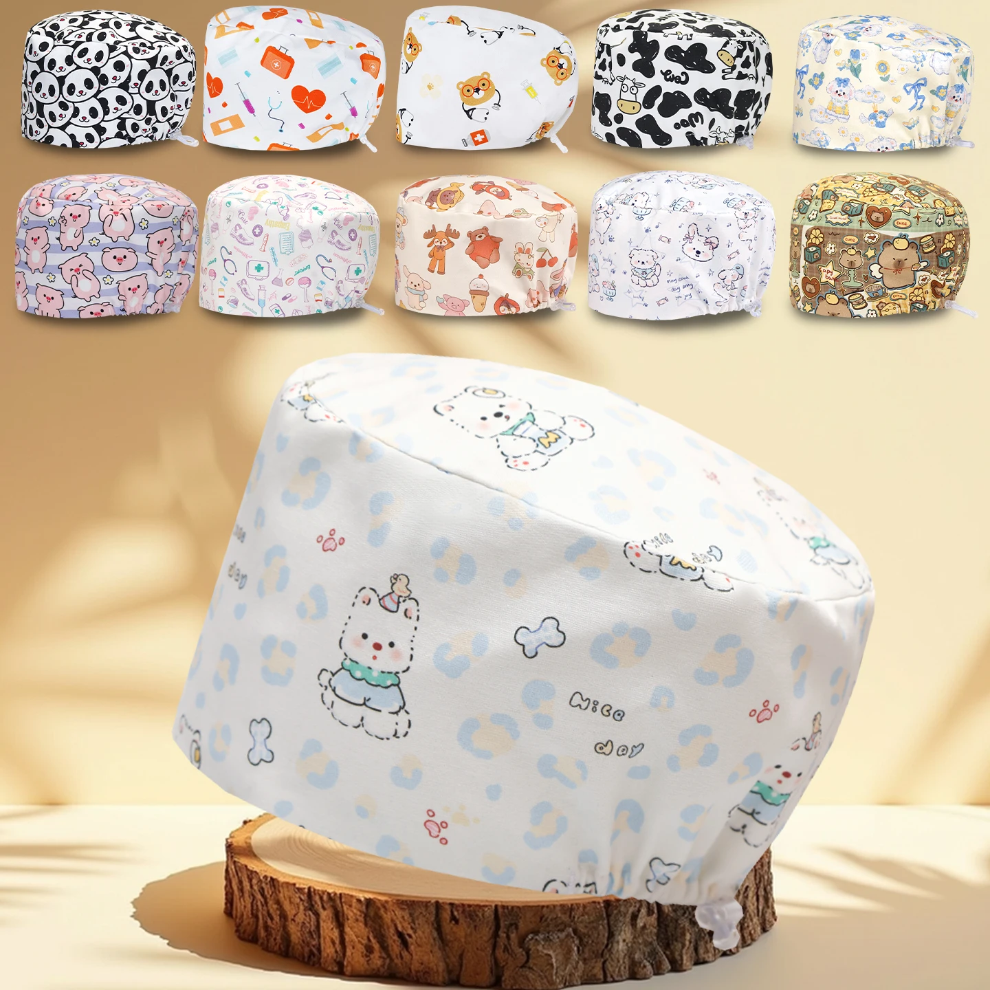 Nouveaux bonnets chirurgicaux multicolores, accessoires infirmiers, bonnets unisexes, bonnets d'hôpital, bonnets de chirurgie, couvre-chefs uniformes, bonnets médicaux cliniques