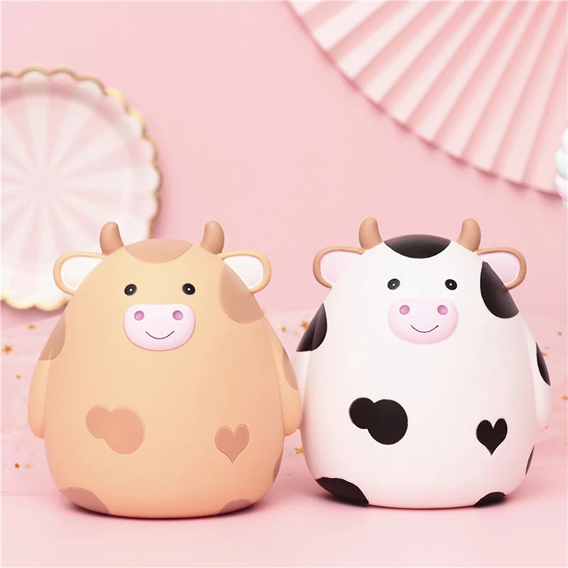 الكرتون الأبقار حصالة على شكل حيوان عالية السعة الأطفال صناديق المال قطرة مقاومة أصبع البنوك عملة البنك الديكور الحلي الهدايا