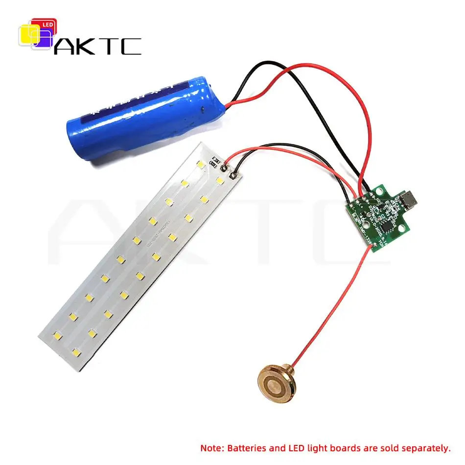 5V 2A LED Charging Touch Dimming Control Board Micro-USB 3.7V Battery Powered for Single Color Strip Lights Modules Panel Lamps
