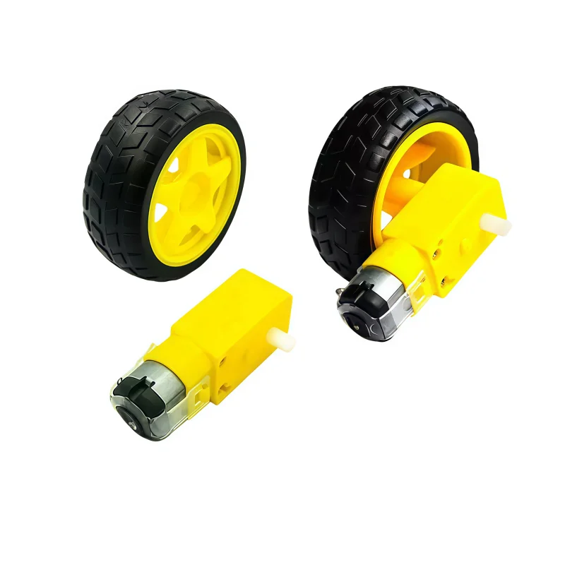 Smart car chassis - Robot tires + DC speed reducer motor kit - Wheel - Rim - Motor 70g