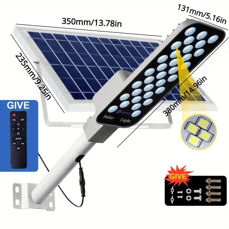 ใหม่ล่าสุดกลางแจ้งที่มีประสิทธิภาพพลังงานแสงอาทิตย์ 6000 mAh SOLAR Street Light สําหรับแสงแดดสวนโรงรถ Terrace House รีโมทคอนโทรล