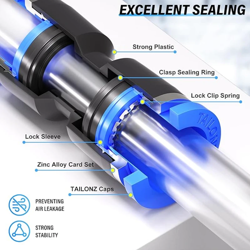 40/80PCS Pneumatic Fittings Quick Connector Air Tube Connectors Plastic PU PY PE PV PM SA 4mm 6mm 8mm 10mm 12mm Air Hose Fitting - view 4