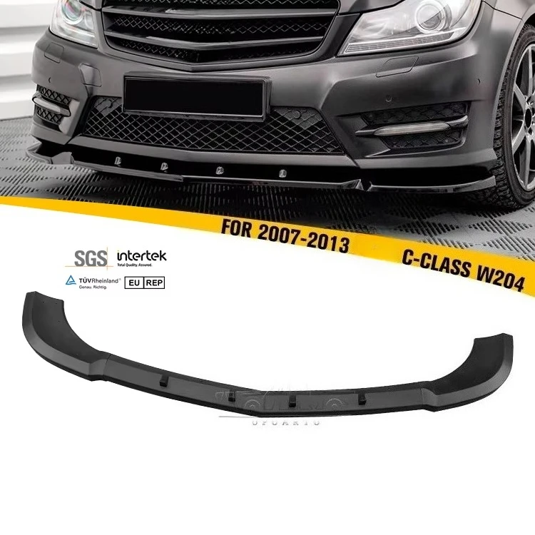 

W204 Front Bumper Splitter Spoiler 3 Parts Front Lip for C-Class W204 2007 2008 2009 2010 2011 2012 2013