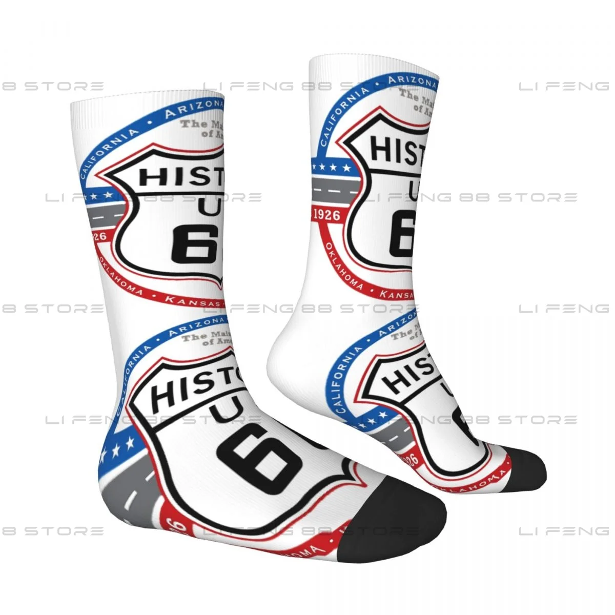 Route 66 US Historic Route 66 Men Women Socks Outdoor Novelty Spring Summer Autumn Winter Stockings Gift