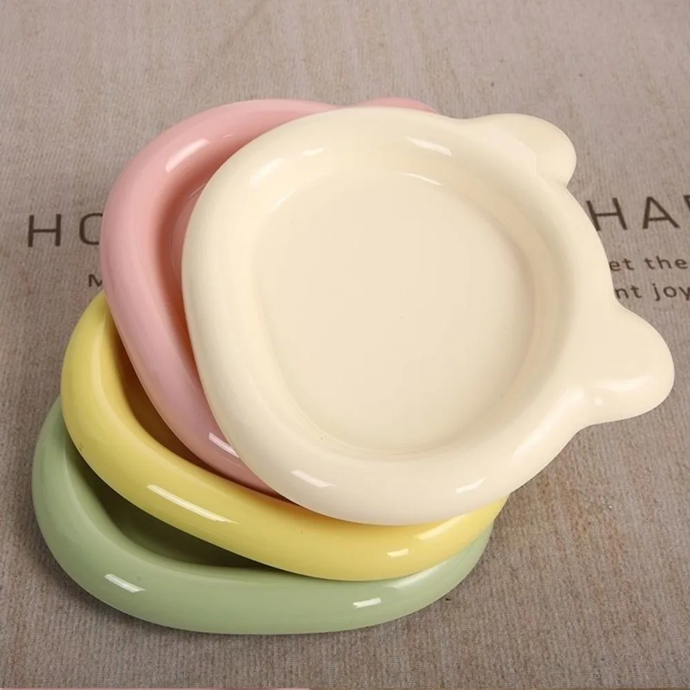 

Durable Plastic PP Cat Bowls Cute Ins Cat Food Dish Little Bear Dog Plate for Puppy Cat