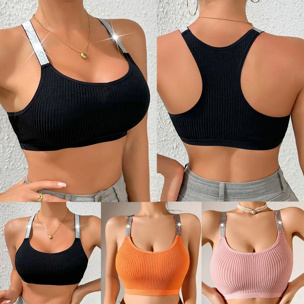 Tank Top Push Up Bra Underwear For Women Crop Tops Lingerie Sexy Vest Tees Backless Women Shirts Summer Sleeveless Nightdress