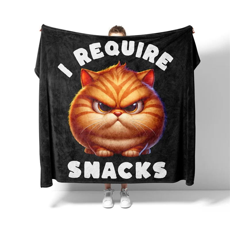 Aertemisi I Require Snacks Funny Cat Meme Pet Blanket for Small Medium Large Dog Cat Puppy Kitten Couch Sofa Bed