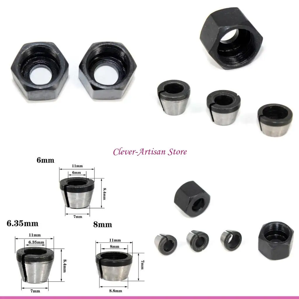 

E06B Collet Chocd Tuck Trumming Machine Machine Electric Router Adapter HSS Steel