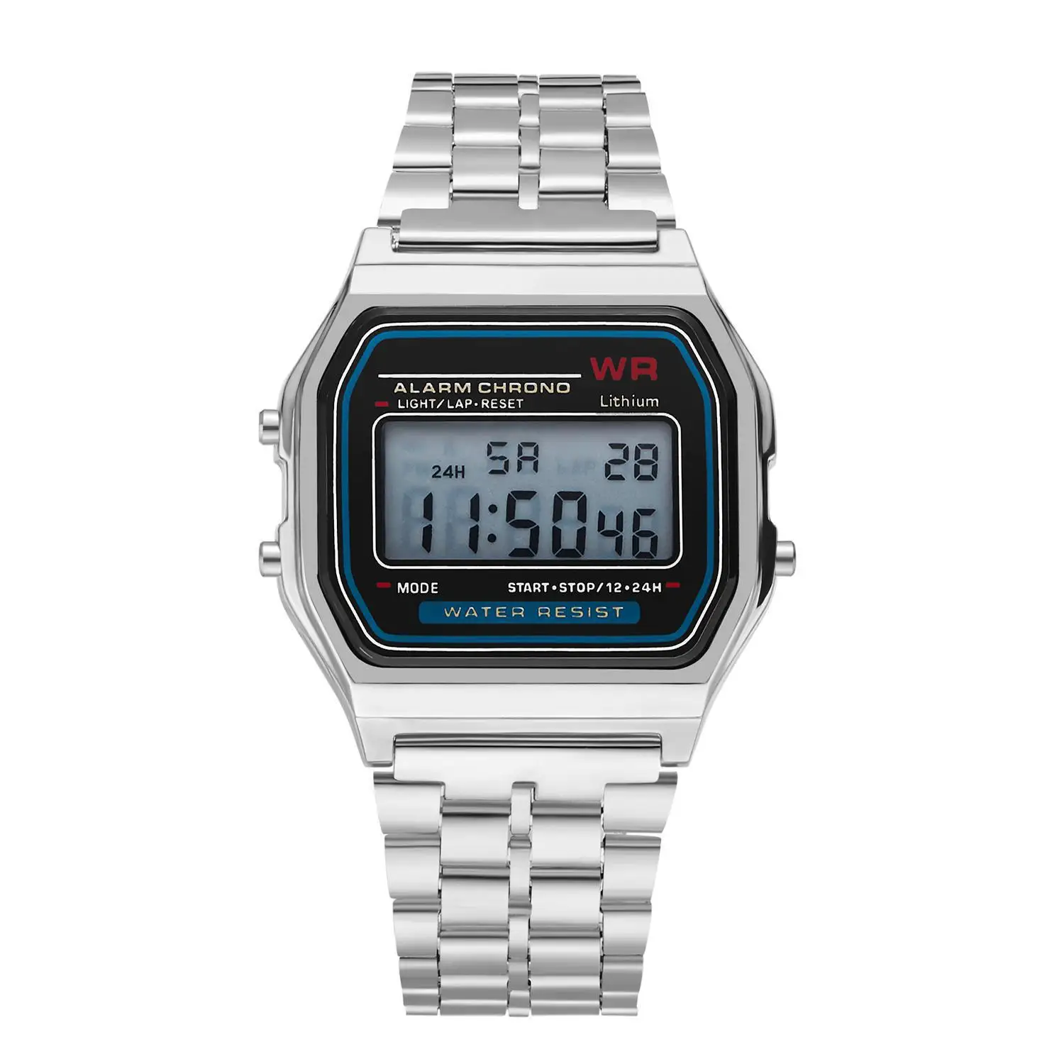 Luxury Women LED Electronic Watch Gold Stainless Steel F91 Square Dial Men Luminous Wrist Watch Fashion Childrens Quartz Watches