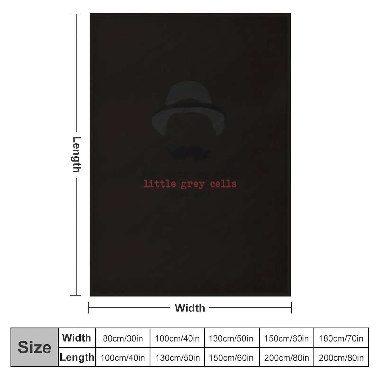 Agatha Christie Hercule Poirot - Little Grey Cells Classic T-Shirt Throw Blanket Soft Big Giant Sofa Flannel Fabric Blankets