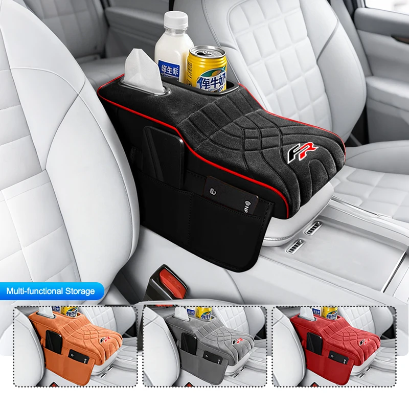 

High Quality Soft Velvet Car Armrest Box Pad Durable Anti-scratch For Seat FR Leon IBIZA Arona Arosa Ateca Exeo Mii Toledo Leon