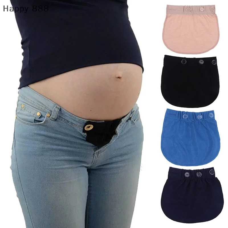 Adjustable Maternity Waistband With Extended Button Closure For Pregnancy Support – Elastic, Lengthened Pants Accessory