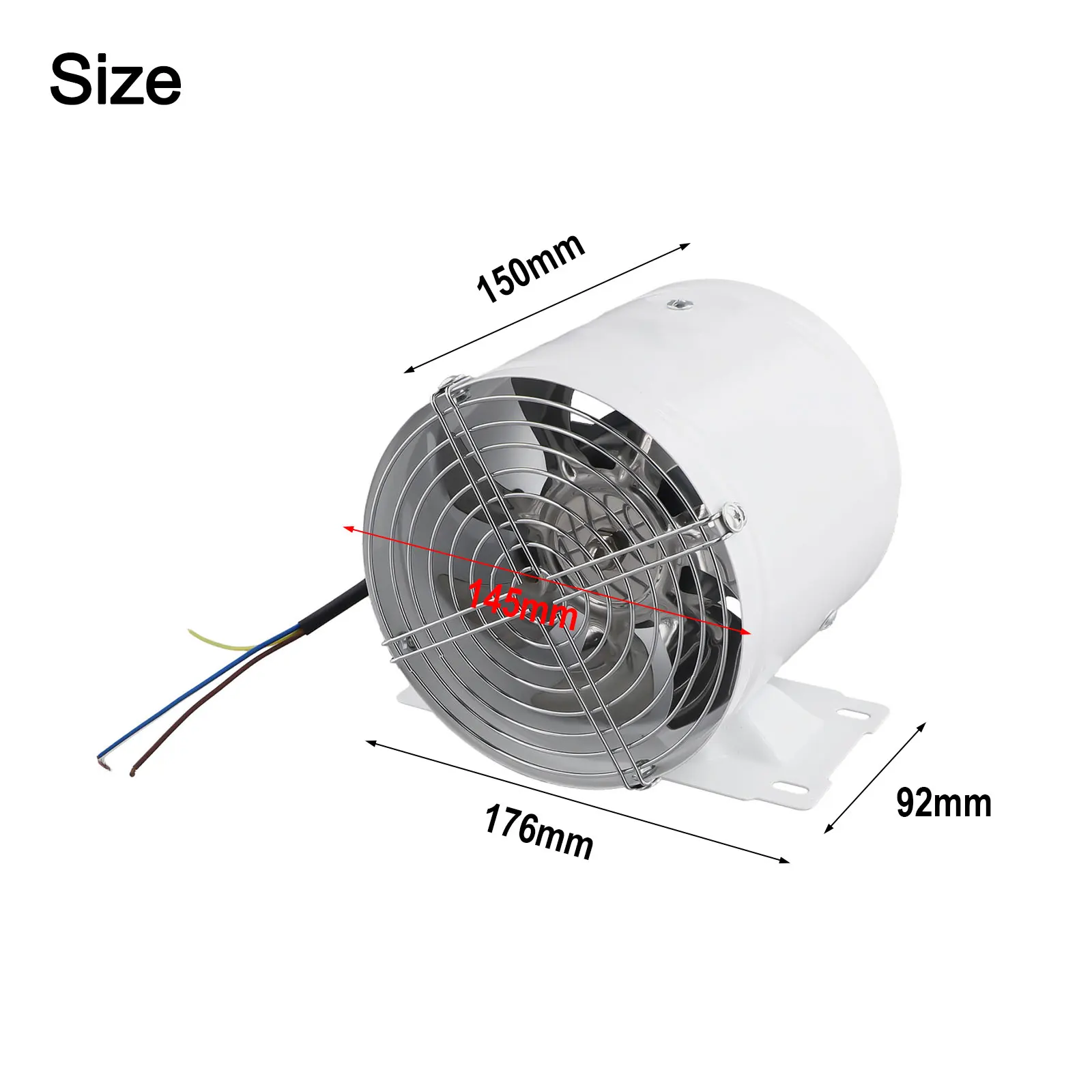 Restaurant Exhaust Fan Exhaust Fan 40W Power 50Hz Frequency Copper Motor Internet Cafe Metal Shell White/Black