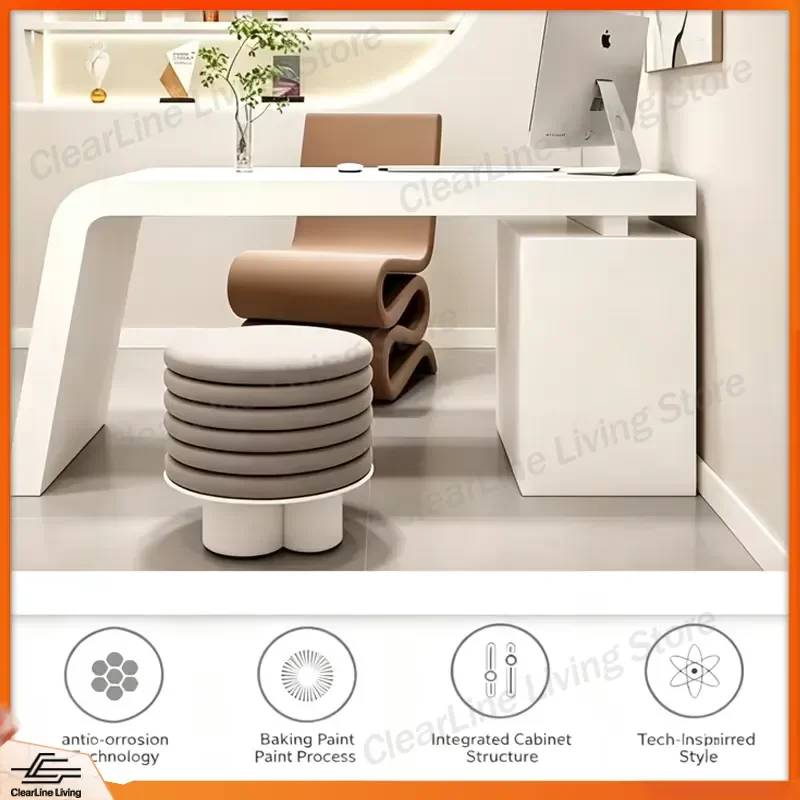 for White high-gloss lacquered wood portable desk simple computer desk beauty clinic consultation table streaming media desk