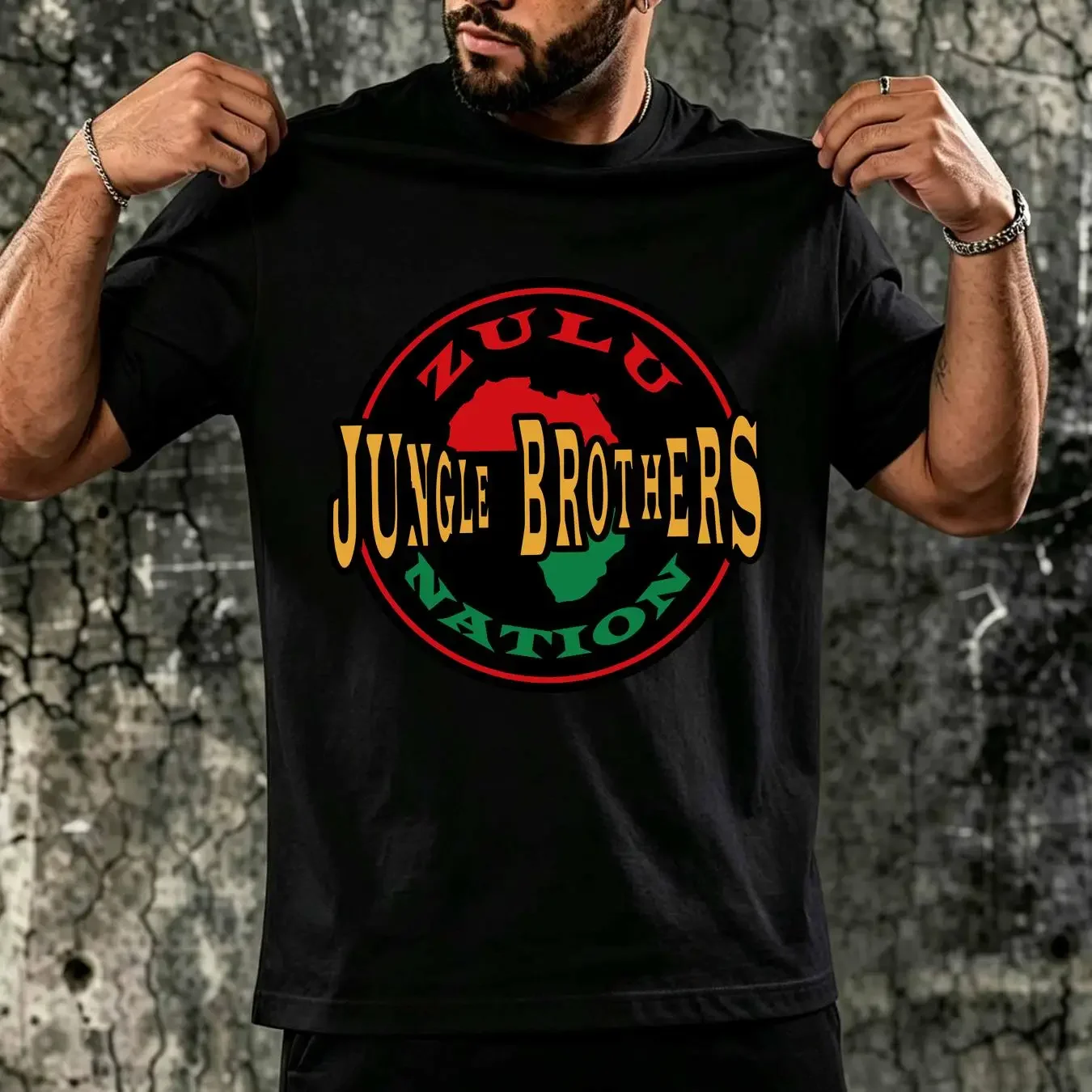 washed T Shirt Hip Hop Jungle Brothers Native Tongues Universal Zulu Nation Mike Gee vintage Washed Comfortable Breathable