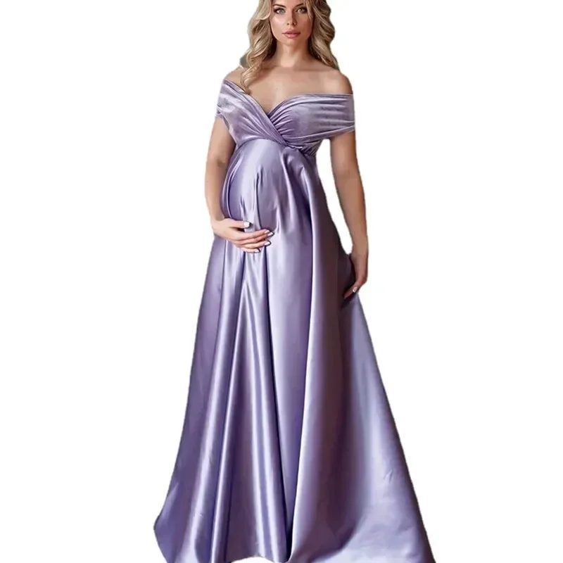 

New Long Maternity Photography Props Pregnancy Dress Photography Maternity Dresses for Photo Shoot Pregnant Dress Maxi Gown